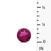 14k White Gold Round Rhodolite Garnet Stud Earrings