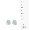 14k White Gold Round Aquamarine Stud Earrings
