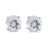 14k White Gold Round White Topaz Stud Earrings