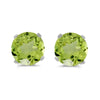 14k White Gold Round Peridot Stud Earrings