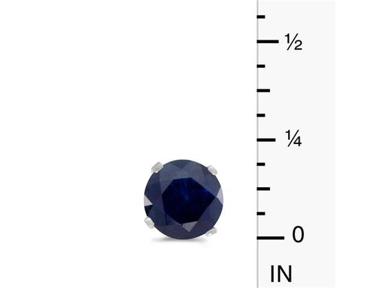 14k White Gold Round Sapphire Stud Earrings