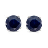 14k White Gold Round Sapphire Stud Earrings