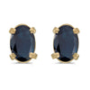 14k Yellow Gold Oval Sapphire Earrings