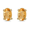 14k Yellow Gold Oval Citrine Earrings
