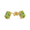 14k Yellow Gold Oval Peridot Earrings