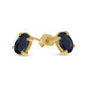 14k Yellow Gold Oval Sapphire Earrings