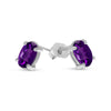 14k White Gold Oval Amethyst Earrings