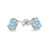 14k White Gold Oval Aquamarine Earrings
