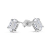 14k White Gold Oval White Topaz Earrings