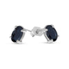 14k White Gold Oval Sapphire Earrings