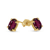 14k Yellow Gold Oval Rhodolite Garnet Earrings