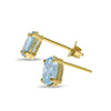 14k Yellow Gold Oval Aquamarine Earrings