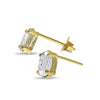 14k Yellow Gold Oval White Topaz Earrings