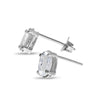 14k White Gold Oval White Topaz Earrings