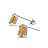 14k White Gold Oval Citrine Earrings