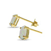 14k Yellow Gold Oval Opal Earrings