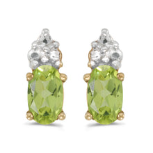  14k Yellow Gold Oval Peridot Earrings