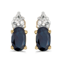  14k Yellow Gold Oval Sapphire Earrings