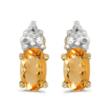  14k Yellow Gold Oval Citrine Earrings