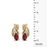 14k Yellow Gold Oval Garnet And Diamond Earrings