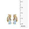 14k Yellow Gold Oval Aquamarine And Diamond Earrings