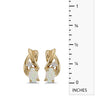 14k Yellow Gold Oval Opal And Diamond Earrings