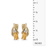 14k Yellow Gold Oval Citrine And Diamond Earrings