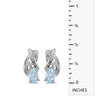 14k White Gold Oval Aquamarine And Diamond Earrings