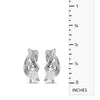 14k White Gold Oval White Topaz And Diamond Earrings