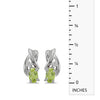 14k White Gold Oval Peridot And Diamond Earrings