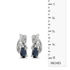 14k White Gold Oval Sapphire And Diamond Earrings
