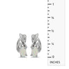 14k White Gold Oval Opal And Diamond Earrings