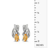14k White Gold Oval Citrine And Diamond Earrings