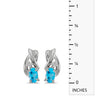 14k White Gold Oval Blue Topaz And Diamond Earrings