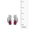 14k White Gold Oval Rhodolite Garnet And Diamond Earrings