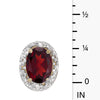14k Yellow Gold Oval Garnet And Diamond Earrings