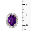 14k Yellow Gold Oval Amethyst And Diamond Earrings