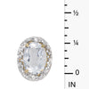 14k Yellow Gold Oval White Topaz And Diamond Earrings