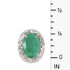 14k Yellow Gold Oval Emerald And Diamond Earrings