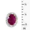 14k Yellow Gold Oval Ruby And Diamond Earrings