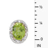 14k Yellow Gold Oval Peridot And Diamond Earrings
