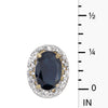 14k Yellow Gold Oval Sapphire And Diamond Earrings