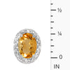 14k White Gold Oval Citrine And Diamond Earrings