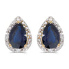 14k Yellow Gold Pear Sapphire And Diamond Earrings