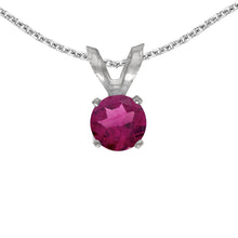  14k White Gold Round Rhodolite Garnet Pendant