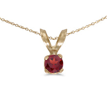  14k Yellow Gold Round Garnet Pendant