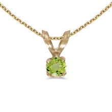  14k Yellow Gold Round Peridot Pendant