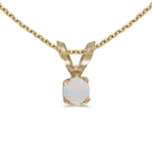  14k Yellow Gold Round Opal Pendant
