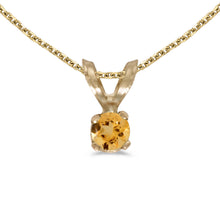  14k Yellow Gold Round Citrine Pendant