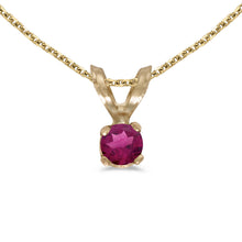  14k Yellow Gold Round Rhodolite Garnet Pendant